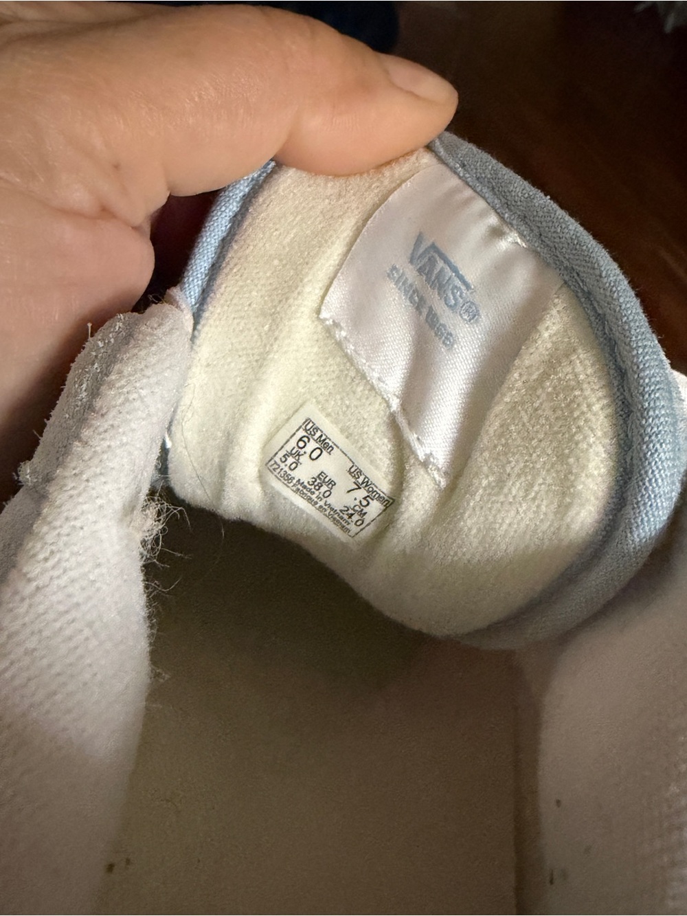 Vans shoes Low Top Sneakers in Light Blue and White Knu Stack sz 7.5 - Picture 7 of 10
